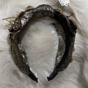 NWT headband beaded‎ butterfly butterflies crystals adornment costume party gold